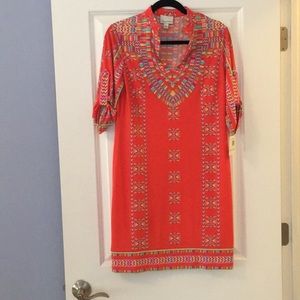 Orange patterned dress size 6